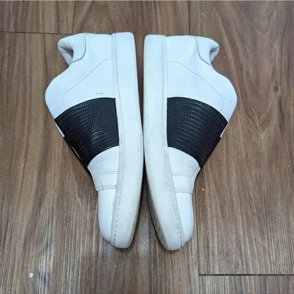 Vince Size 5M  Vista Lace Less Lizard Embossed Leather Slip-on Sneakers White - Picture 8 of 12